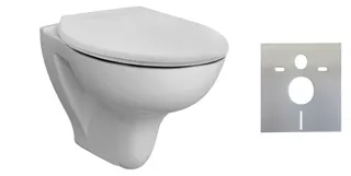 sanibel 3001-QuickSet Wand-Tiefspülkl. rund kurz spülrdl Sitz Schall-Set weiß