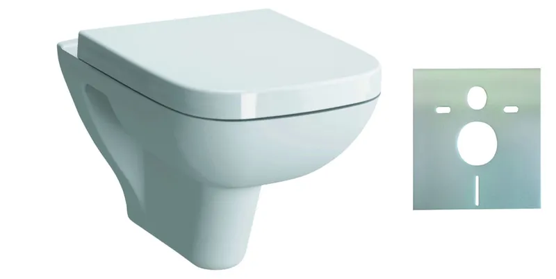 sanibel 3001-QuickSet Wand-Tiefspülkl. eckig WC-Sitz und Schallschutzset weiß