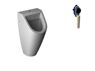 sanibel 3001-QuickSet Urinal rund Zulauf oben Anschlussmaterial, Befestigung weiß