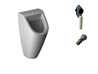 sanibel 3001-QuickSet Urinal rund Zulauf verdeckt Anschlussmaterial, Befest weiß