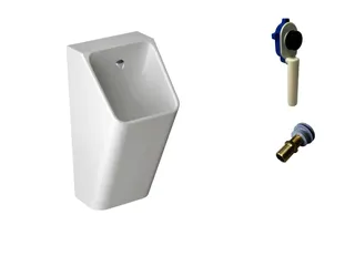sanibel 3001-QuickSet Urinal spülrandlos eckig Zulauf verd Anschlussm Befest weiß