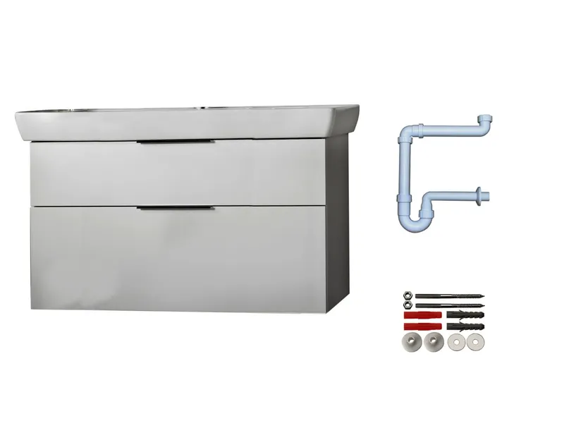 sanibel 3001-QuickSet Waschtisch-Anlage 850mm m. WT/WTU/ weiß