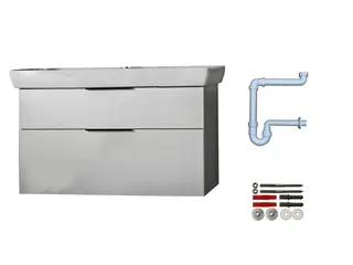 sanibel 3001-QuickSet Waschtisch-Anlage 850mm m. WT/WTU/ weiß