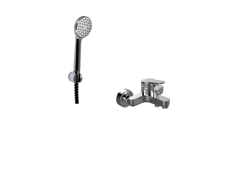 sanibel 1001-QuickSet AP-Wannenarmatur DN15, Brauseset Handbrause 1S, Halter vc
