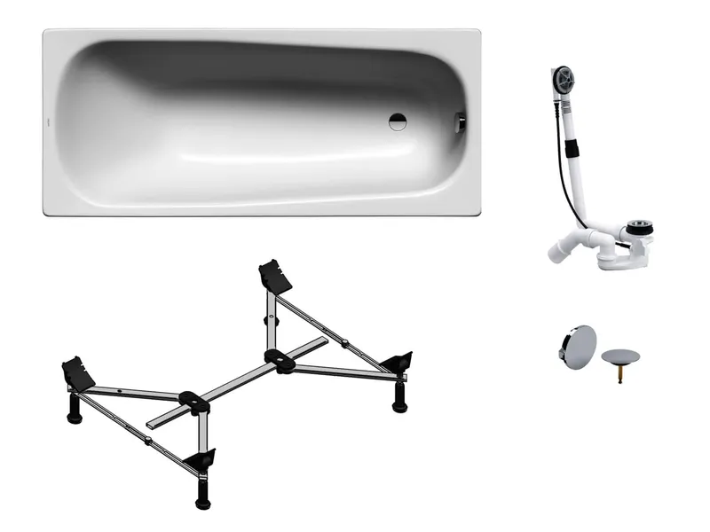 sanibel 1001-QuickSet Stahl-Badewanne 1700x700mm Wannenfuß MULTIPLEX weiß