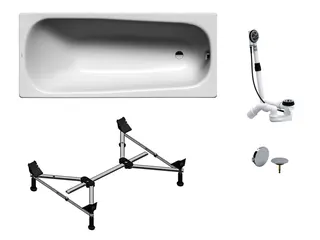 sanibel 1001-QuickSet Stahl-Badewanne 1700x700mm Wannenfuß MULTIPLEX weiß