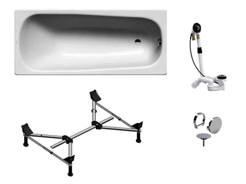 sanibel 1001-QuickSet Stahl-Badewanne 1700x700mm Wannenfuß MULTIPLEX-TRIO weiß