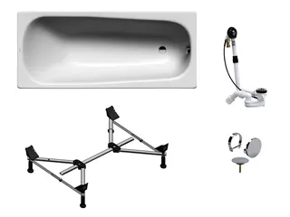 sanibel 1001-QuickSet Stahl-Badewanne 1700x700mm Wannenfuß MULTIPLEX-TRIO weiß