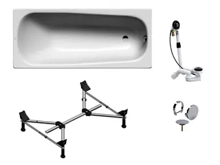 sanibel 1001-QuickSet Stahl-Badewanne 1700x750mm Wannenfuß MULTIPLEX-TRIO weiß