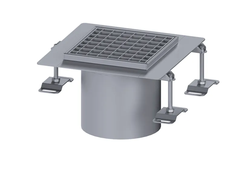 KESSEL-Aufsatzstück Ferrofix Klebefl. H:15mm, 206x206mm, Gitter, L 15