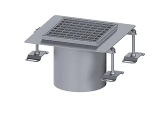 KESSEL-Aufsatzstück Ferrofix Klebefl. H:15mm, 206x206mm, Gitter, L 15