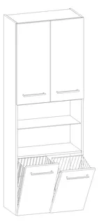HB Hochschrank Beimöbel + Extras HS060JDC1S 1650x600x400mm – Bild 2