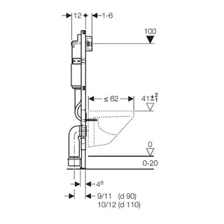 Geberit Duofix Basic WC Vorwandelement 112 cm, mit Spülkasten UP 100 – Bild 3