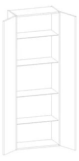 HB Hochschrank Beimöbel + Extras HS060JAA2S 1750x600x400mm – Bild 2
