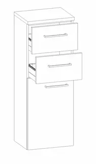 HB Highboard Beimöbel + Extras HB030JDF1S 966x300x400mm