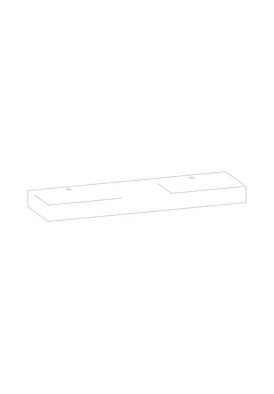 HB Waschtisch Kompakt Corner KW160ADAGX 125x1615x460mm