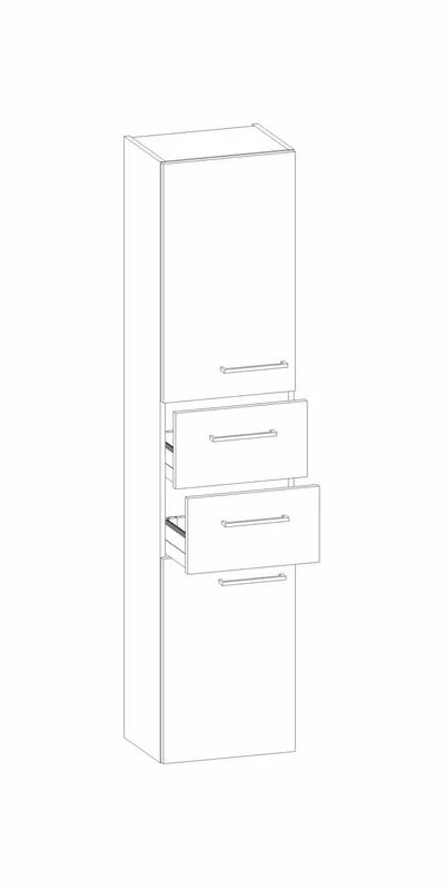 HB Hochschrank Beimöbel + Extras HS040JDE1S 1650x400x400mm
