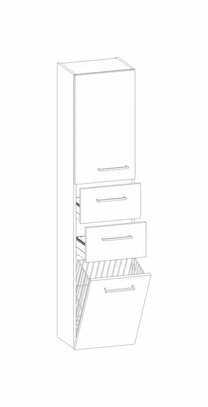 HB Hochschrank Beimöbel + Extras HS040JAK1S 1750x400x400mm