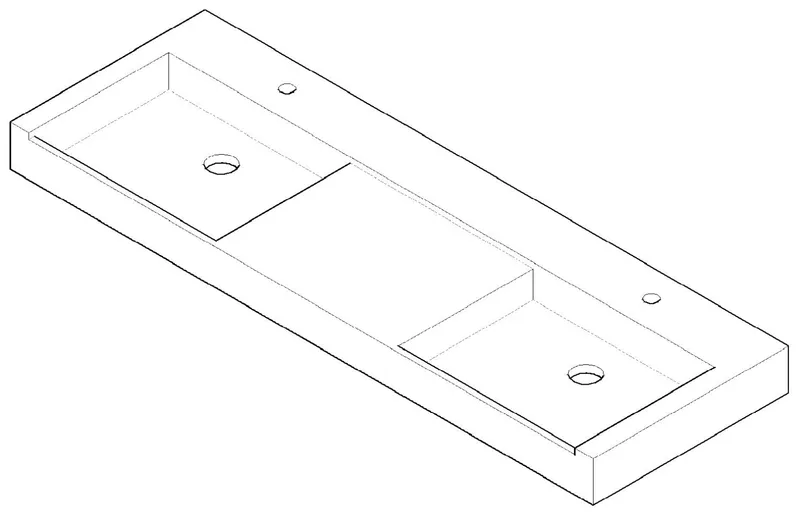HB Waschtisch Komfort Modern 2 MW160BDBGX 110x1600x535mm