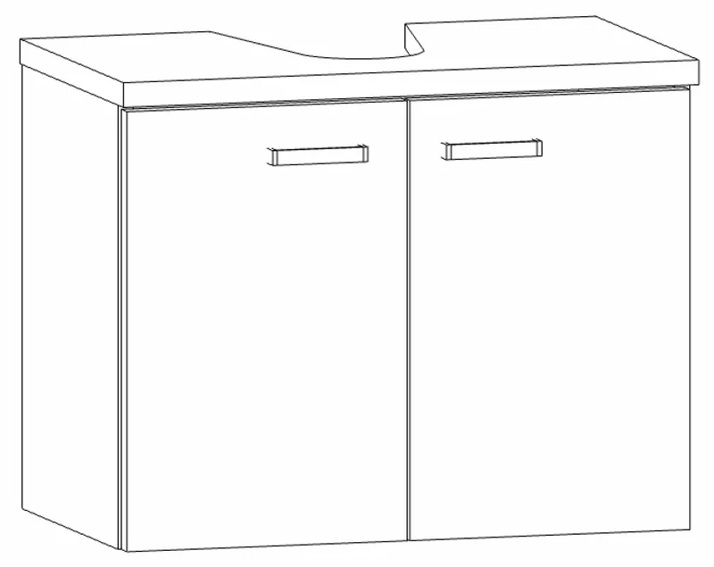 HB Wati-Unterschrank Fremdwaschtische WU060FAA1L 525x600x350mm
