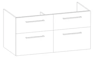 HB Wati-Unterschrank Fremdwaschtische WU130FCY1S 600x1260x490mm – Bild 2