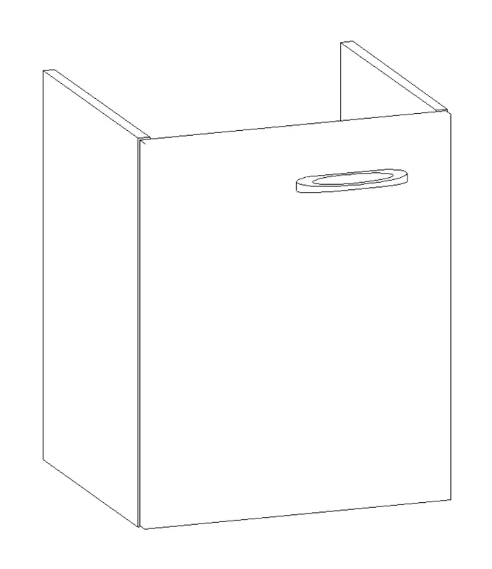 HB Wati-Unterschrank Fremdwaschtische WU045FAS1S 500x415x355mm