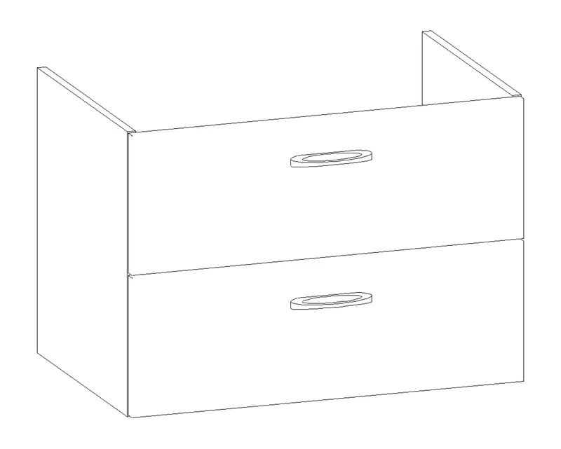 HB Wati-Unterschrank Fremdwaschtische WU075FAA1S 500x710x465mm