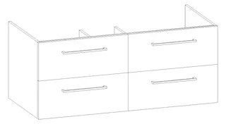 HB Wati-Unterschrank Komfort Future 2 WU140BAC1S 500x1390x535mm – Bild 2