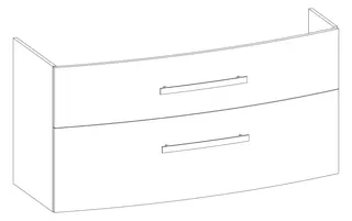 HB Wati-Unterschrank Rund Opal WU130CAD1S 600x1300x490mm – Bild 2