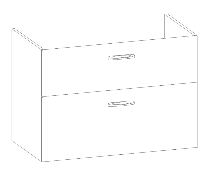 HB Wati-Unterschrank Fremdwaschtische WU090FAB1S 600x860x465mm