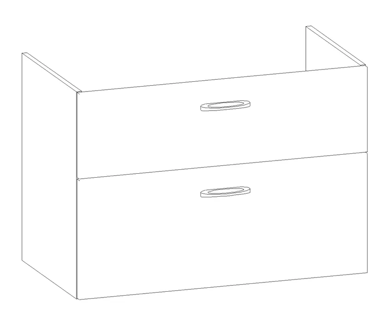 HB Wati-Unterschrank Fremdwaschtische WU090FAD1S 600x860x465mm