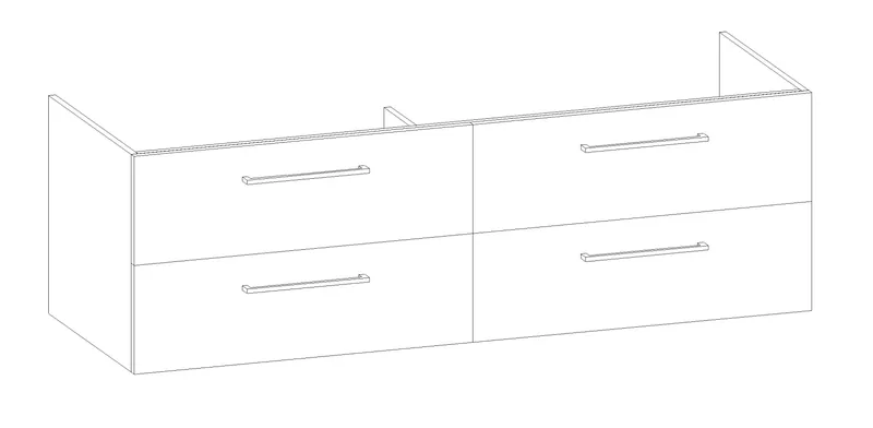 HB Wati-Unterschrank Platten Komfort WU160EAJ1S 500x1600x555mm