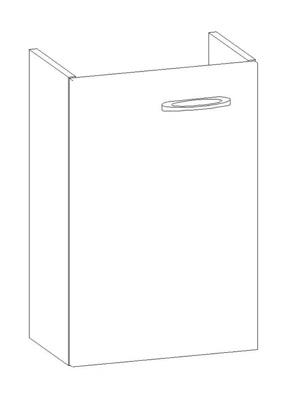 HB Wati-Unterschrank Gäste-WCs WU040GBA1S 500x390x250mm