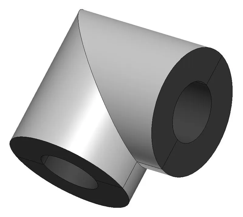 GWK Silver System - Winkel ID046 - AD084 PIR, 50% n. GEG,90Grad, DN32, silber