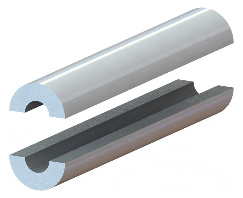 GWK Silver System - Rohr ID 046 - AD 084 PIR, 50% n. GEG, DN32, silber, Länge:1m