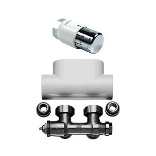 Ventilhahnblock-Kombiset Eckform in RAL 9016 MT (weiß soft) – Bild 2