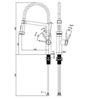 KWC Hebelmischer BISTRO E Highflex A235, Edelstahl – Bild 2
