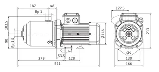 Wilo Hochdruck-Kreiselpumpe Medana CH1-L.605-1/E/A/10T,Rp11/4,Rp1 – Bild 2