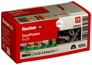Dübel DuoPower 5x25 Fischer VE 100 – Bild 2