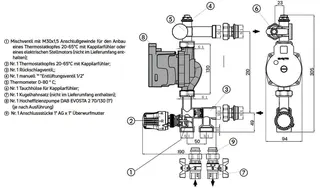 comfort-roll-Festwertregelset A24 DN25 mit Pumpe DAB EVOSTA2 70/130 – Bild 2