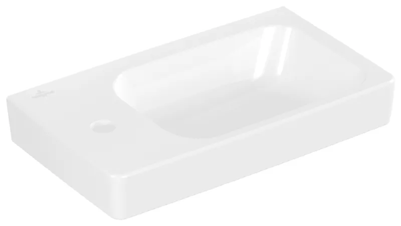 Villeroy & Boch Handwaschbecken Architectura 480x275 mm re-eckig BP rechts 1HL. m. ÜL. Weiß Alpin