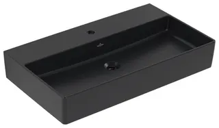Villeroy & Boch Waschtisch Memento 2.0 800x470mm re-eckig 1HL. o ÜL Unterseite geschl Pure Blackc+
