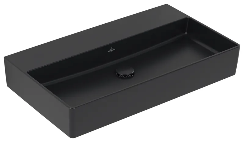 Villeroy & Boch Waschtisch Memento 2.0 800x470mm re-eckig o. ÜL. Unterseite geschl. Pure Black cplus