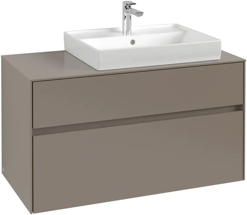 Villeroy & Boch WTUS Collaro C01800 1000x548x500mm 2 Ausz. Waschtisch rechts Cashmere Grey