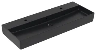 Villeroy & Boch Waschbecken Memento 2.0 1200x470mm re-eckig 2HL. m. ÜL. Pure Black cplus