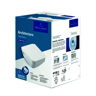 Villeroy & Boch Combi-Pack Architectura 370x530x355mm wandh Abg waagr m TwistFlush e3 weAlpin – Bild 2