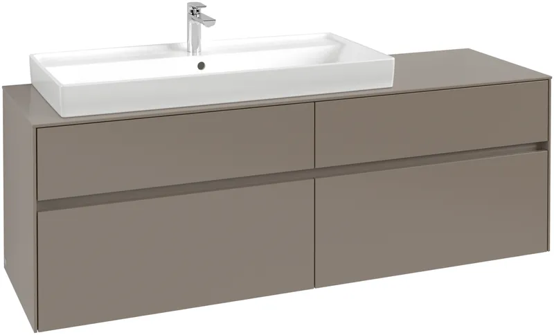Villeroy & Boch WTUS Collaro C02900 1600x548x500mm 4 Ausz. Waschtisch links Cashmere Grey