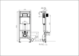 Villeroy & Boch Pro S WC-Vorwandelement ViConnect 450x130x1120mm für Trockenbau – Bild 2