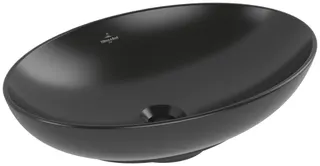 Villeroy & Boch Aufsatzwaschbecken Loop&Friends 560x 380mm Oval m. ÜL. Pure Black CeramicPlus