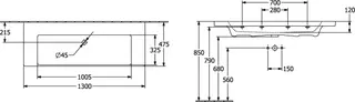 Villeroy & Boch Schrankwaschtisch Subway 3.0 1300x 475mm Rechteck mit Überlauf Weiß Alpin – Bild 2
